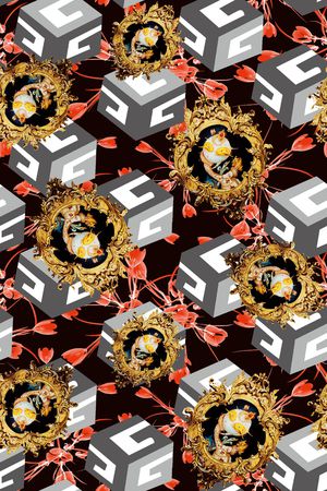 几何印花华亿平台图片