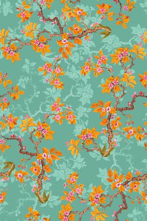 绿植树叶印花华亿平台图片