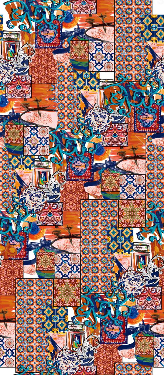 宫廷风印花华亿平台图片