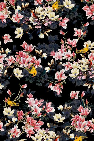 玉兰花印花华亿平台图片