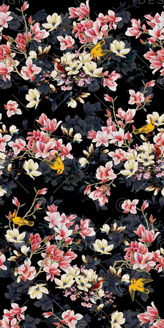 玉兰花印花华亿平台图片