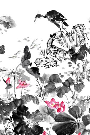 花鸟印花华亿平台图片