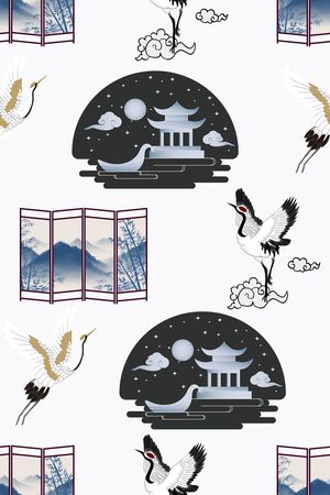 风景景观印花华亿平台图片