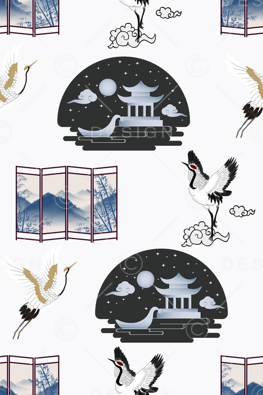 风景景观印花华亿平台图片