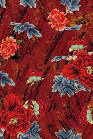 连衣裙印花华亿平台图片