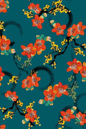 连衣裙印花华亿平台图片