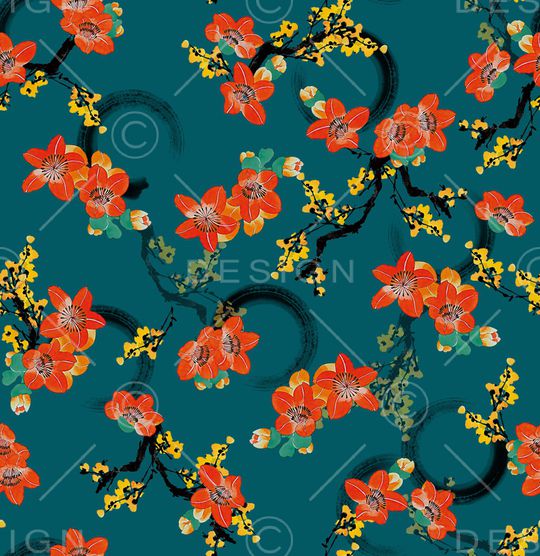 连衣裙印花华亿平台图片