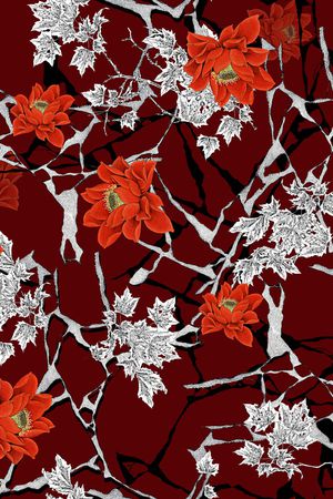 连衣裙印花华亿平台图片