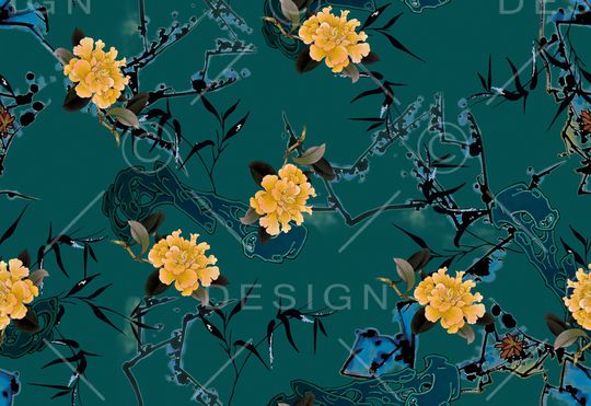 连衣裙印花华亿平台图片