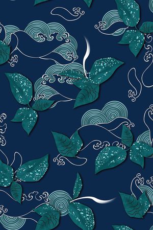 蓝色印花华亿平台图片