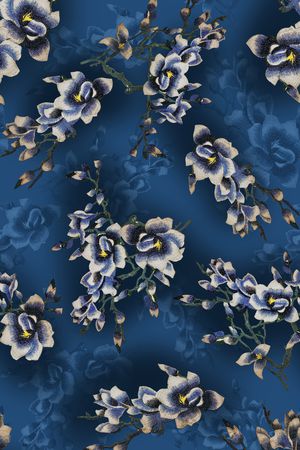 玉兰花印花华亿平台图片