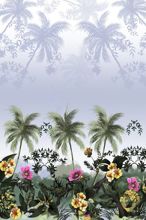 绿植树叶印花华亿平台图片