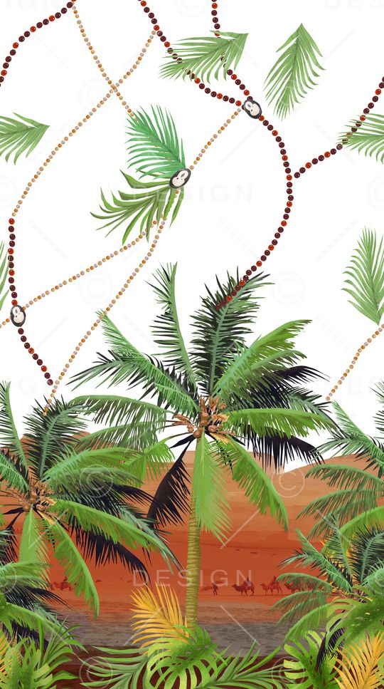 绿植树叶印花华亿平台图片