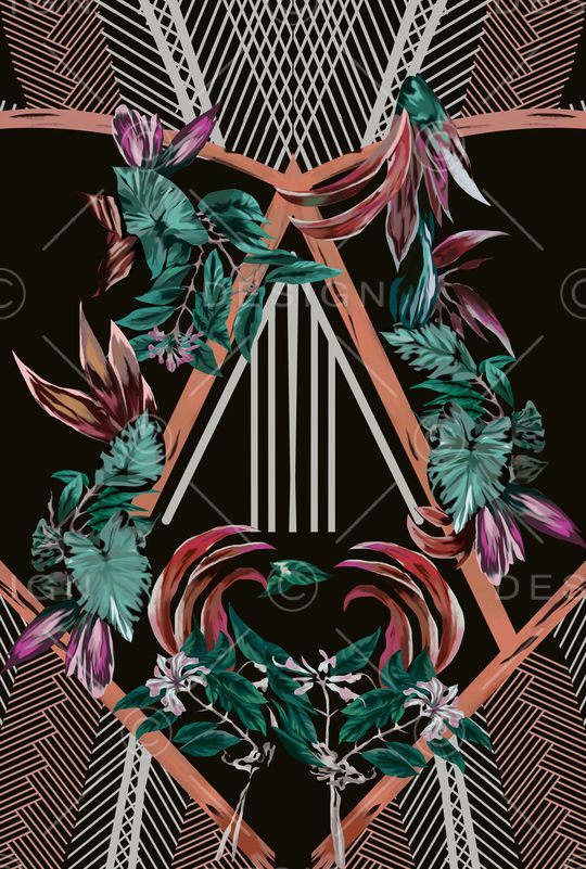 绿植树叶印花华亿平台图片