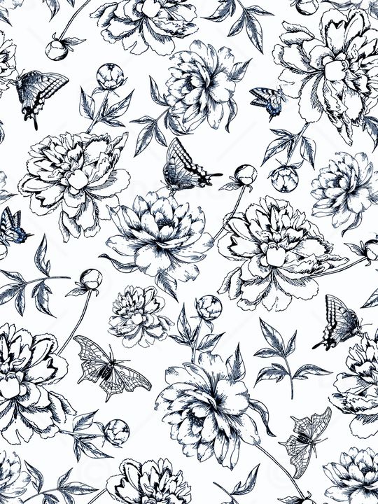 花卉蝴蝶印花华亿平台图片