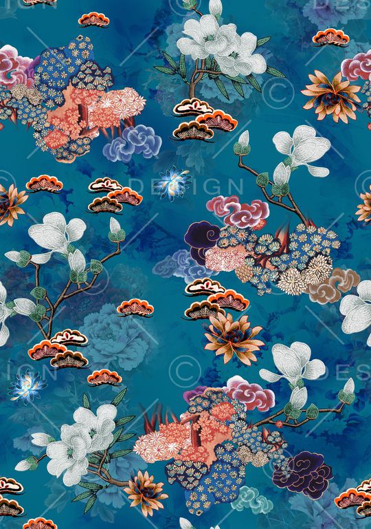 花卉印花华亿平台图片