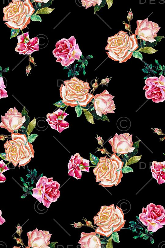 清爽底花卉印花华亿平台图片