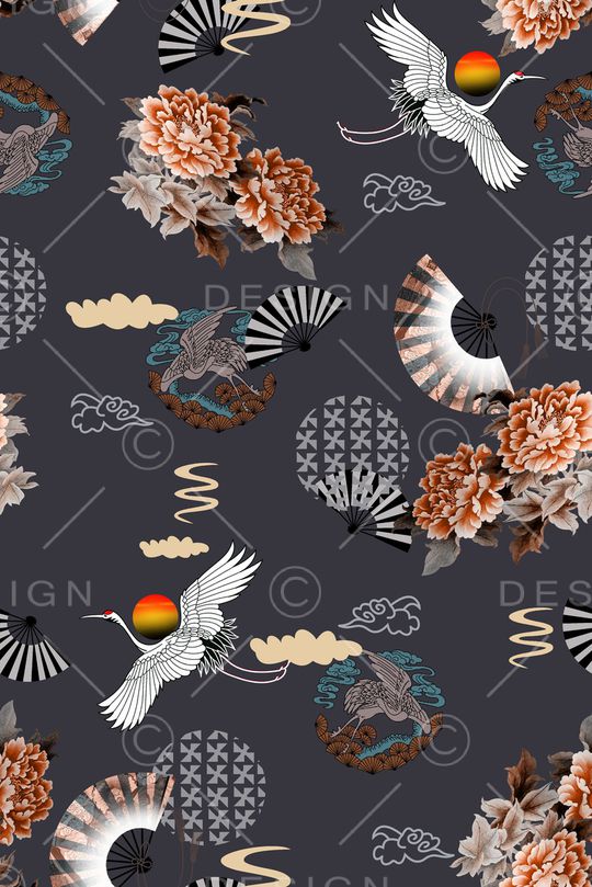 扇子印花华亿平台图片