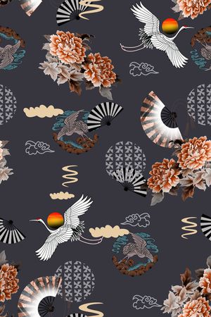 扇子印花华亿平台图片