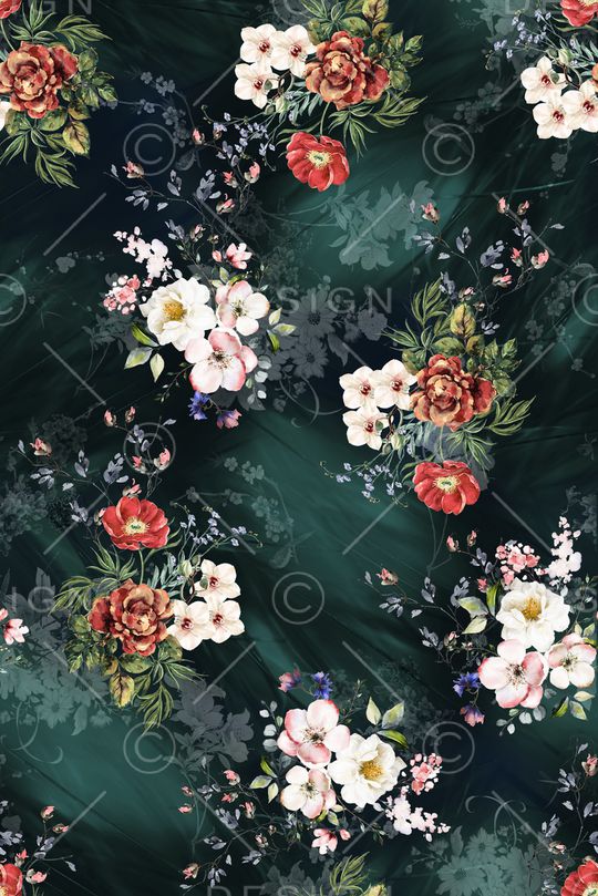 彩底花卉印花华亿平台图片