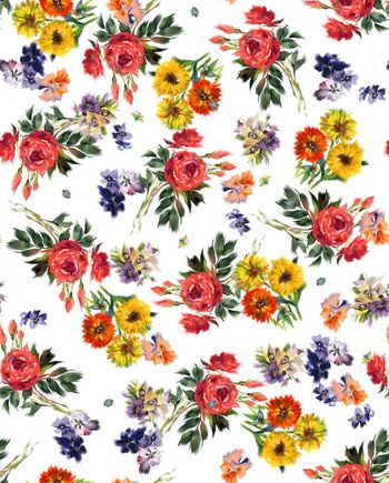 1366484-200930玫瑰蝴蝶花回路白色