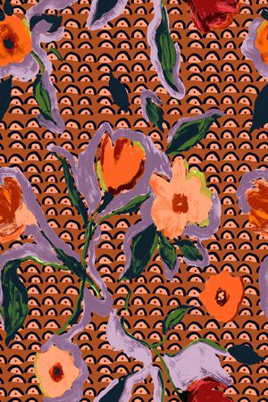 几何花卉印花华亿平台图片