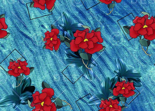 连衣裙印花华亿平台图片