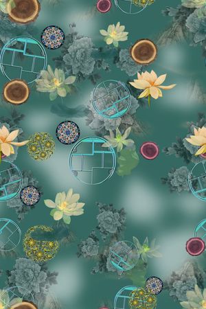 连衣裙印花华亿平台图片