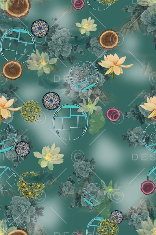 连衣裙印花华亿平台图片