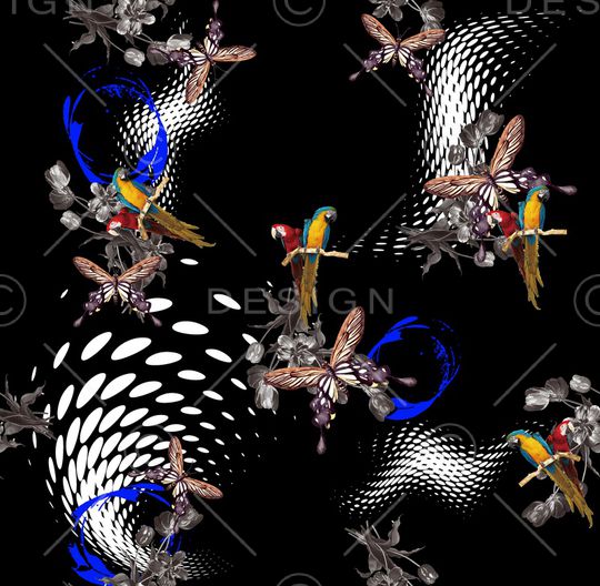 花卉蝴蝶印花华亿平台图片