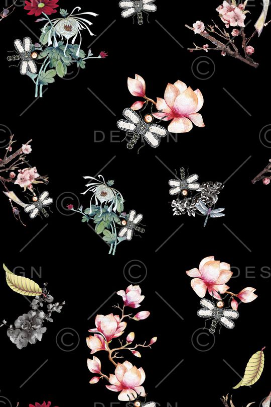 玉兰花印花华亿平台图片