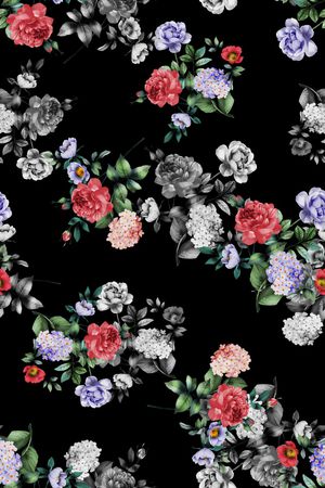 抽象花卉印花华亿平台图片