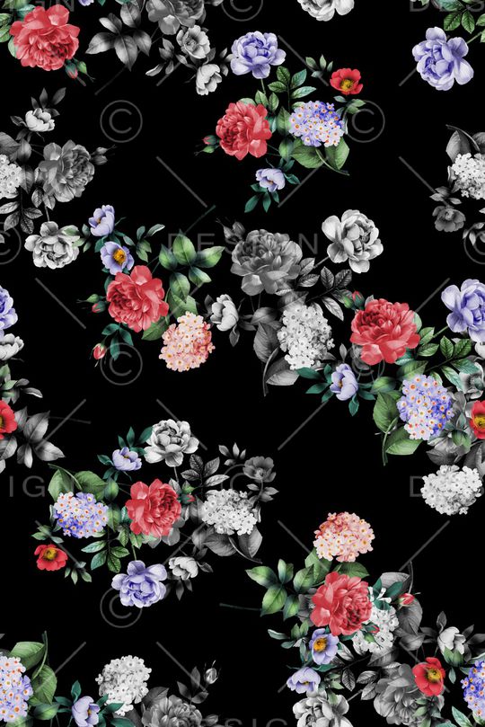 抽象花卉印花华亿平台图片