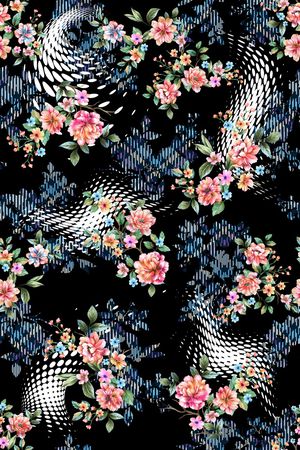 手绘花卉印花华亿平台图片