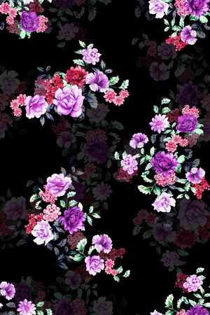 抽象花卉印花华亿平台图片