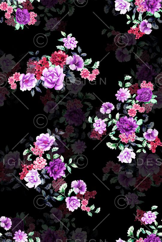 抽象花卉印花华亿平台图片