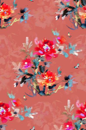 抽象花卉印花华亿平台图片