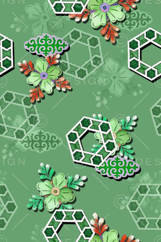 几何印花华亿平台图片