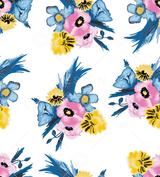 抽象花卉印花华亿平台图片