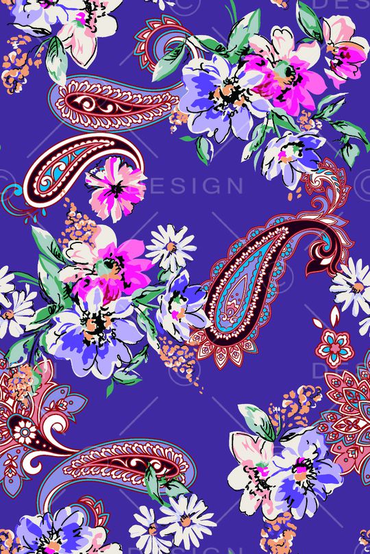 手绘花卉印花华亿平台图片