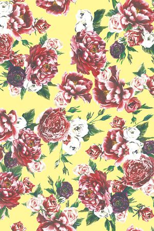 牡丹印花华亿平台图片