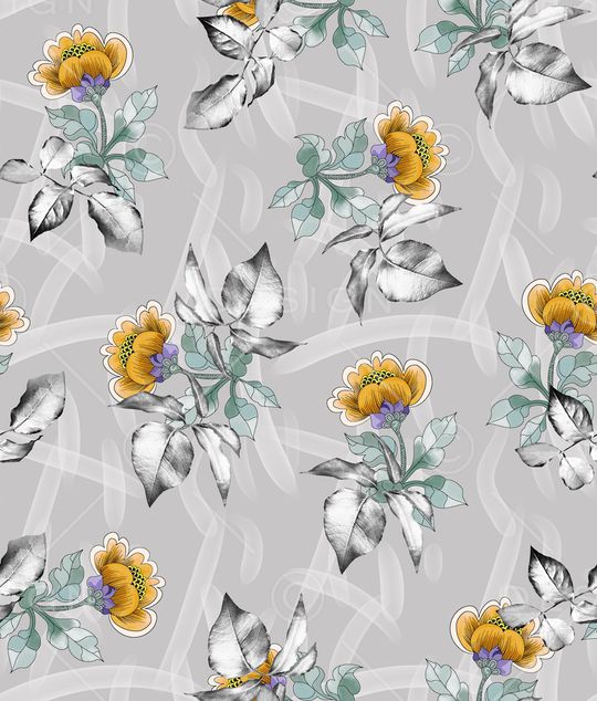 连衣裙印花华亿平台图片