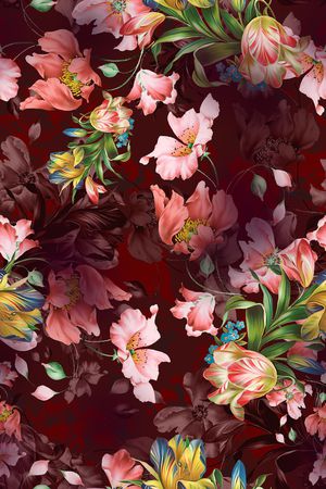 花卉印花华亿平台图片