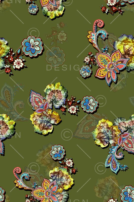 佩斯利印花华亿平台图片