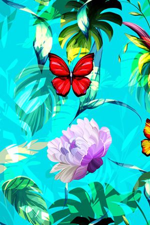 花卉蝴蝶印花华亿平台图片