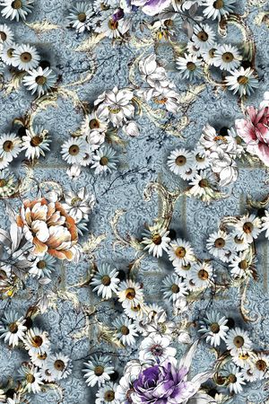 花卉印花华亿平台图片