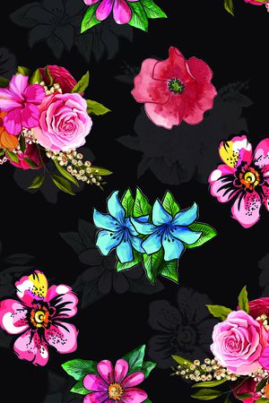 玫瑰花印花华亿平台图片