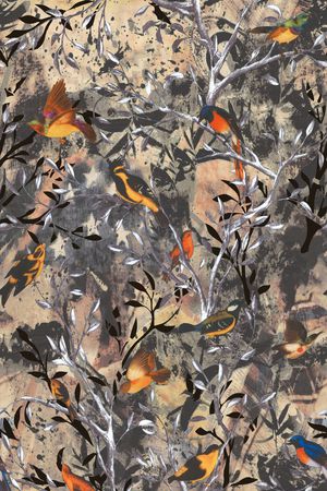 抽象花卉印花华亿平台图片