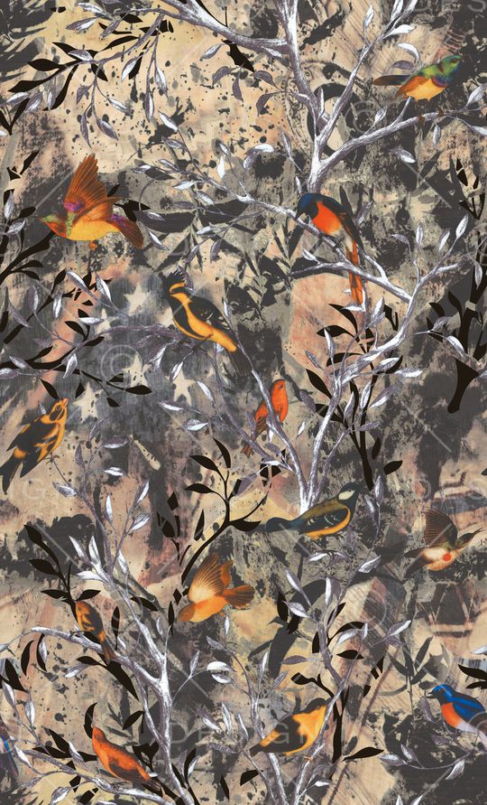 抽象花卉印花华亿平台图片