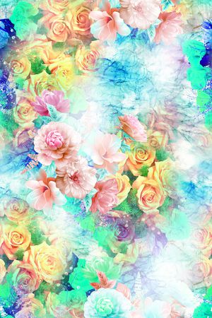 抽象花卉印花华亿平台图片